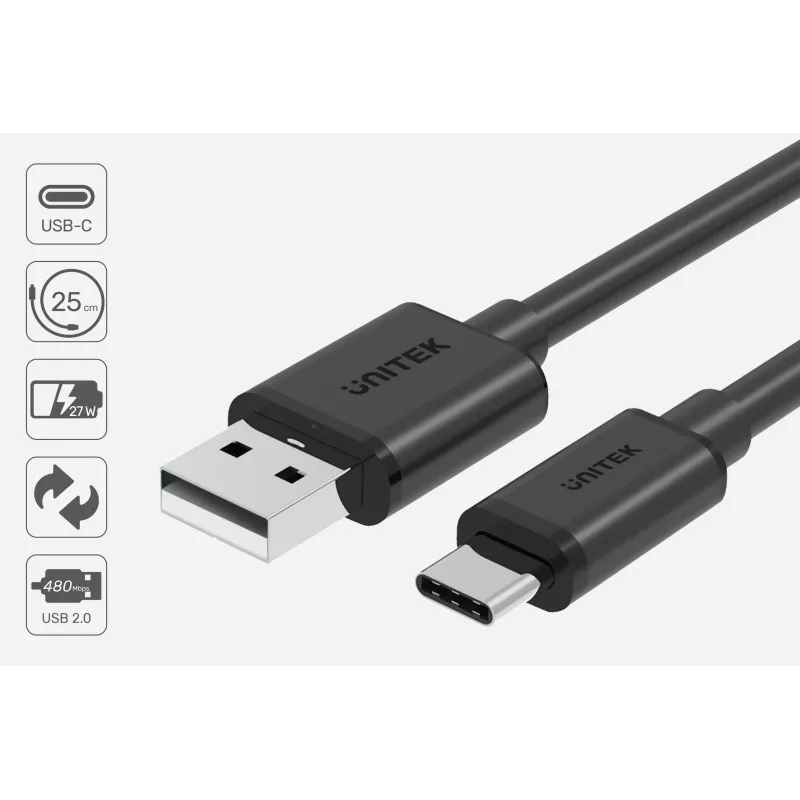 UNITEK C14069BK Kabel USB 3 m USB A USB C