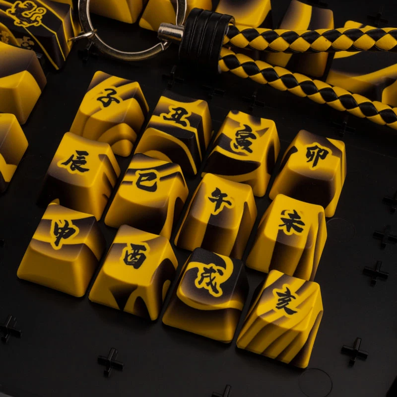 Zestaw keycapów Triton TIGER SKETCH Limited — materiał PBT, układ niemiecki (DE)