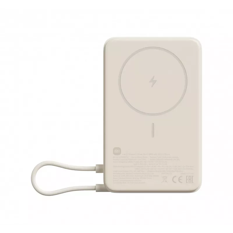 Powerbank Xiaomi BHR08PBGL 5900 mAh Litowo-jonowy 5 V USB‑C 1 port Ładowanie bezprzewodowe Beżowy