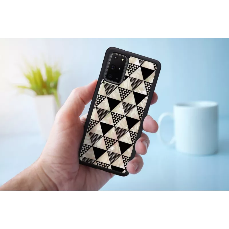 Etui ochronne iKins do Samsung Galaxy S20+ — czarny wzór piramidy