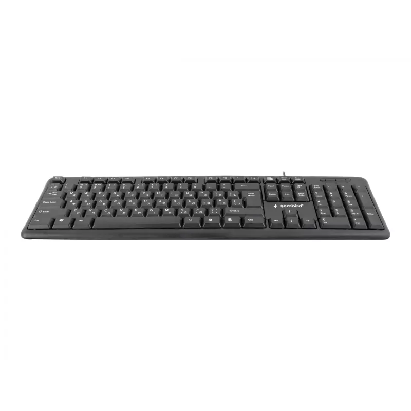Klawiatura Gembird KB-U-103-RU Biurowa USB QWERTY Angielsko-Rosyjska Czarna