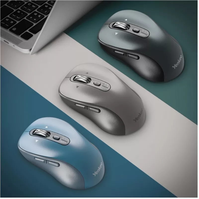 Mysz bezprzewodowa YENKEE YMS2010BE ergonomiczna dual-mode, 2.4 GHz USB + Bluetooth 5.1, 4-poziomowe DPI 1000–3200, 6 przycisków