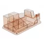 Organizer na biurko DeLOCK 18341 przezroczysty brązowy plastik 145x250x85mm