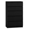 Komoda Top e Shop M5 CZERŃ, 5 szuflad, czarna, 700×400×1120 mm, płyta wiórowa