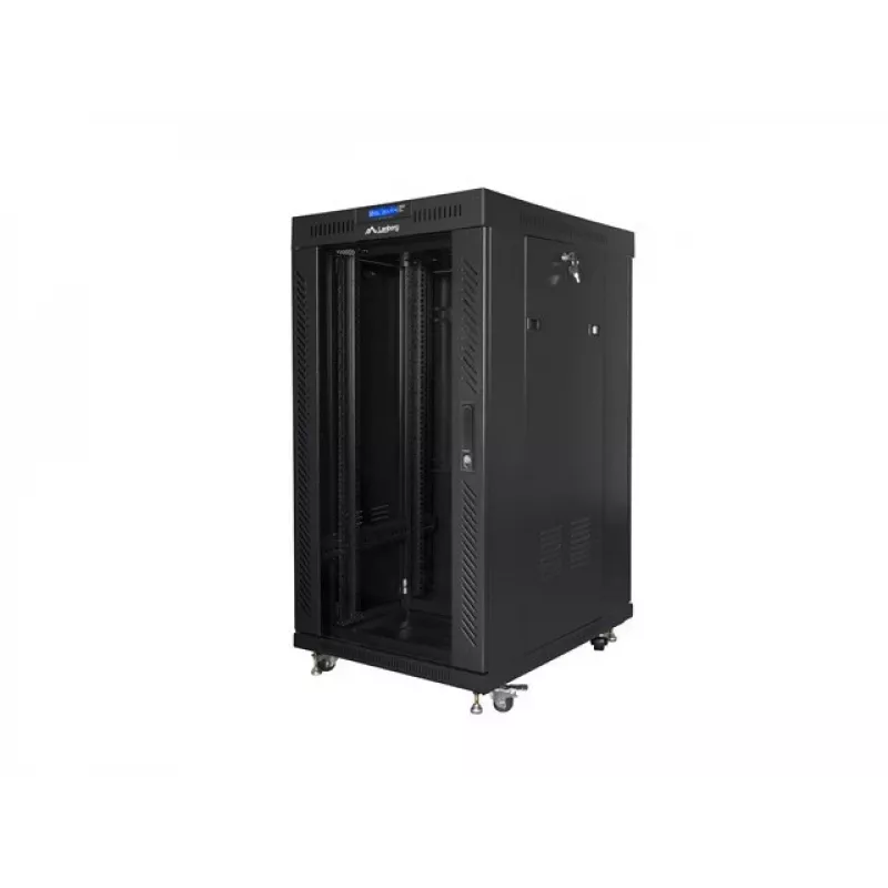 Wolnostojąca szafa rack LANBERG FF01-6822-12BL 22U Czarna 1200 kg