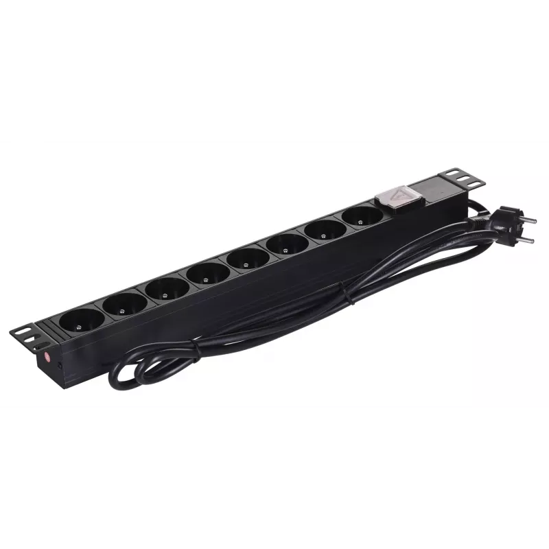 Alantec 19-inch 1U Moc Strip, 8x CEE 7/5, Switch, 1.8m (PZ081U)