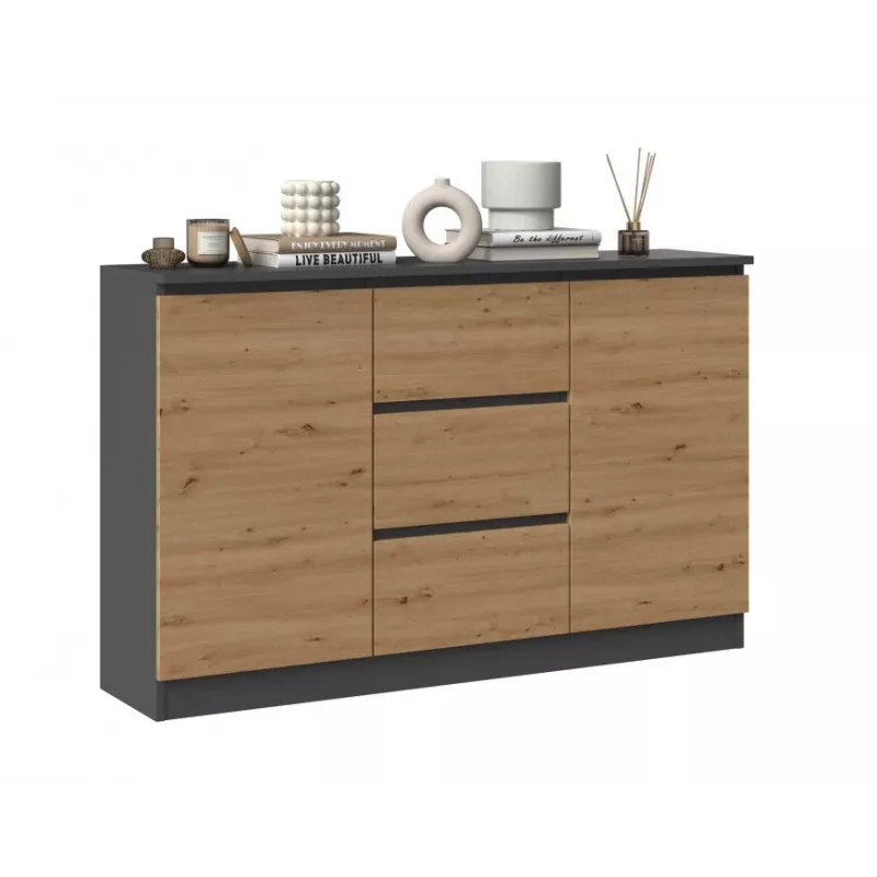2D3S komoda 120x30x75 cm, antracyt/artisan