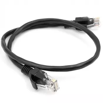 Kabel Cat5E UTP, 0,5m, Czarny