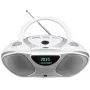 Odtwarzacz CD BLAUPUNKT BB14WH — odtwarzacz CD z odtwarzaniem MP3, USB, LCD, zegarem, głośnikami 2x1 W, srebrny/biały