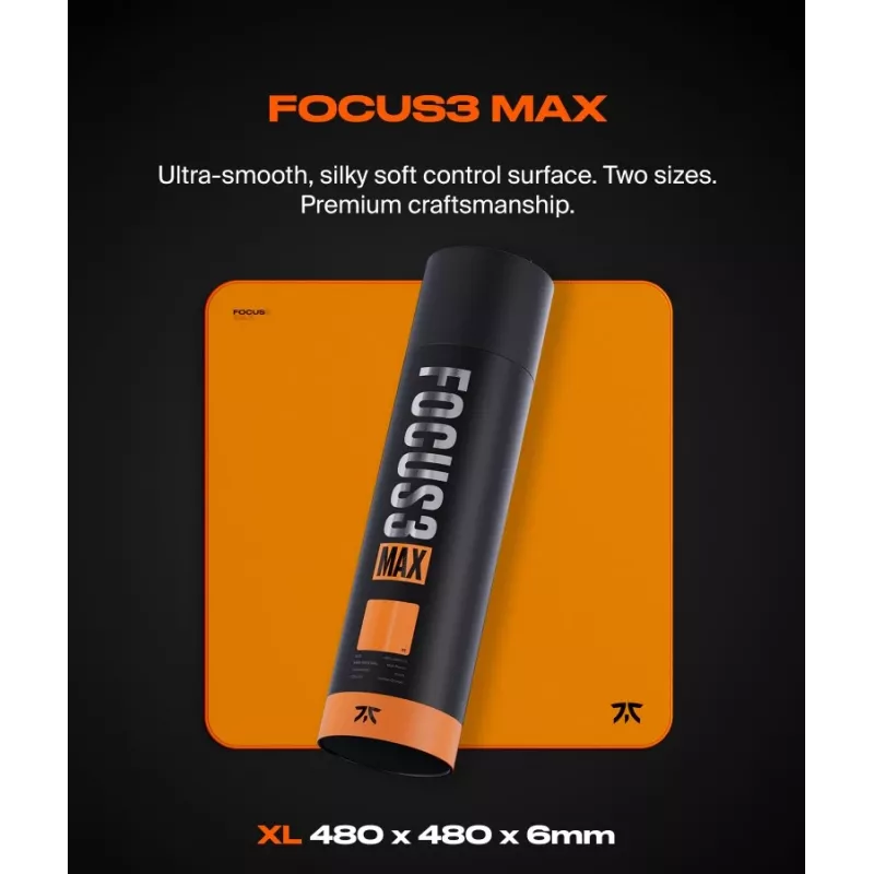 Podkładka pod mysz gamingowa GLORIOUS Fnatic FOCUS3 MAX XL - rozmiar rozszerzony XL, powierzchnia materiałowa, obszywane krawędzie