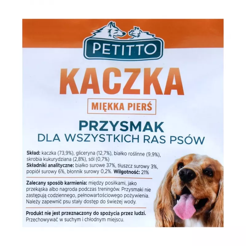 PETITTO Miękka pierś z kaczki - przysmak dla psa - 500 g