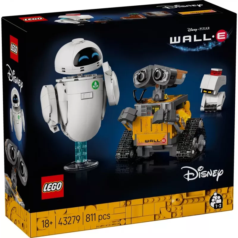 LEGO zestaw konstrukcyjny Disney Pixar WALL·E i EVE 43279 — 811 elementów, wysokość 130 mm, dla 18+