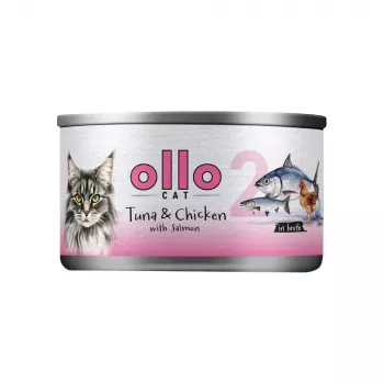 Ollo Tuna & Chicken with Salmon in Broth Nr 2 70g