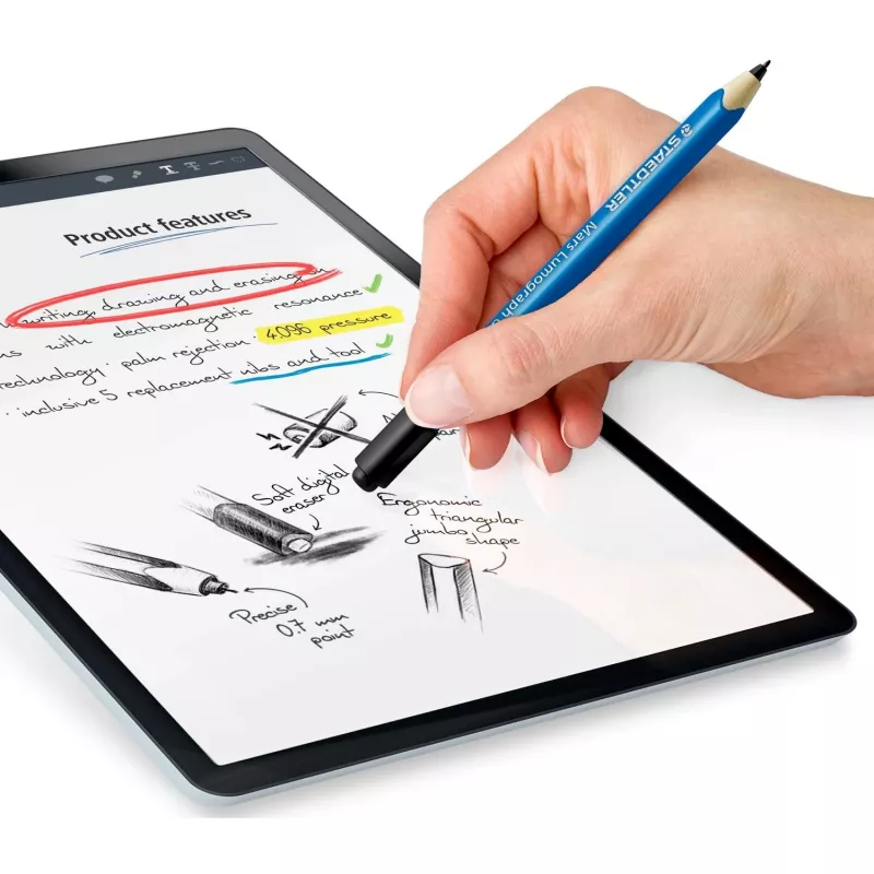 Ołówek grafitowy Staedtler Mars Lumograph digital Jumbo, certyfikat PEFC, 5 końcówek