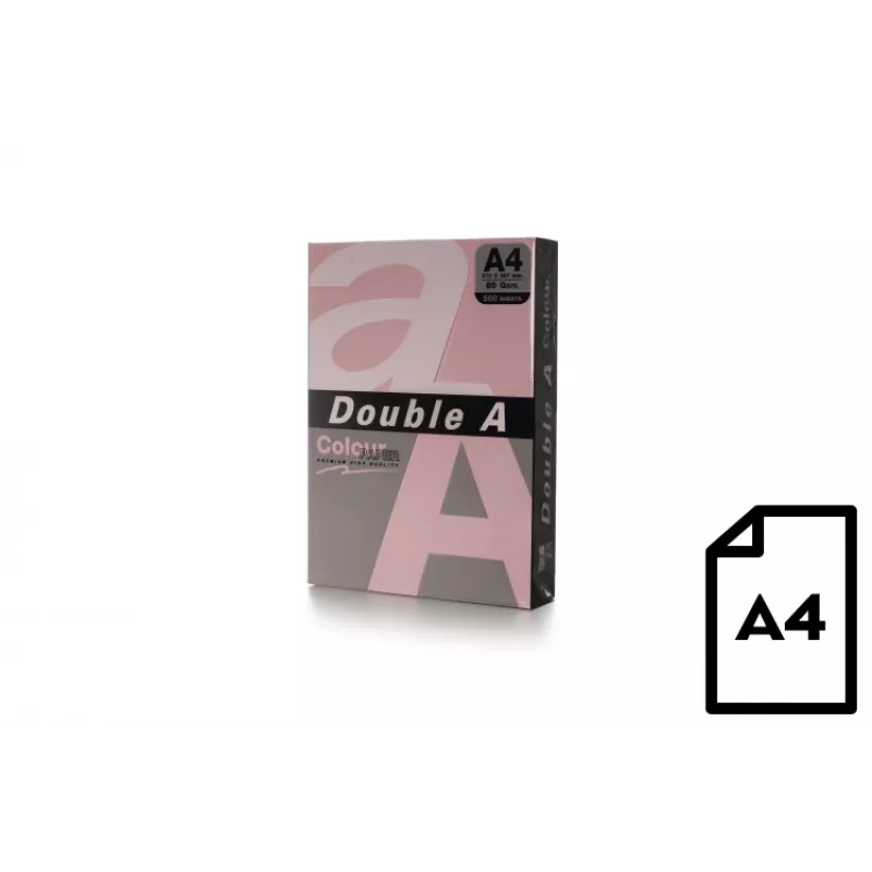 Papier kolorowy Double A, 80g, A4, 500 arkuszy, różowy