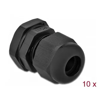 Dławik kablowy DeLOCK 60196 czarny plastik 10 szt.
