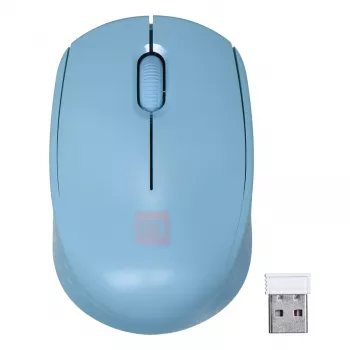 Bezprzewodowa mysz symetryczna NATEC STORK — Bluetooth + USB Type-A, 1600 DPI, 3 przyciski, jasnoniebieska