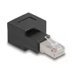 Delock - Adapter sieciowy - RJ-45 (M) zagięty w prawo do RJ-45 (Ż) - CAT 6a