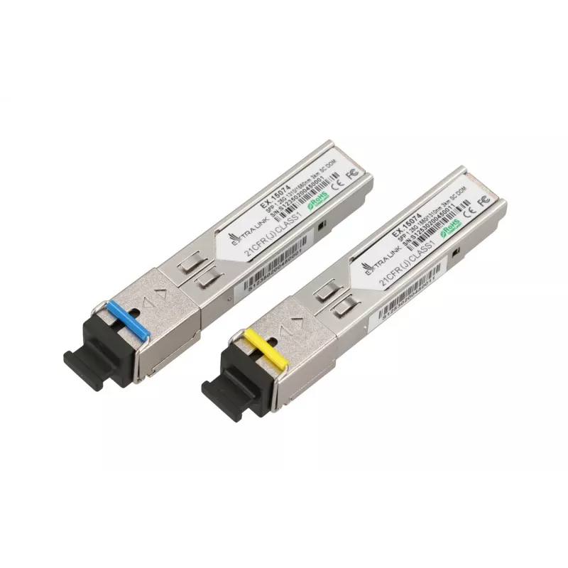 Extralink SFP 1.25G Moduł WDM Para 1310/1550nm Jednomodowa 3km SC DOM dla HP/Aruba