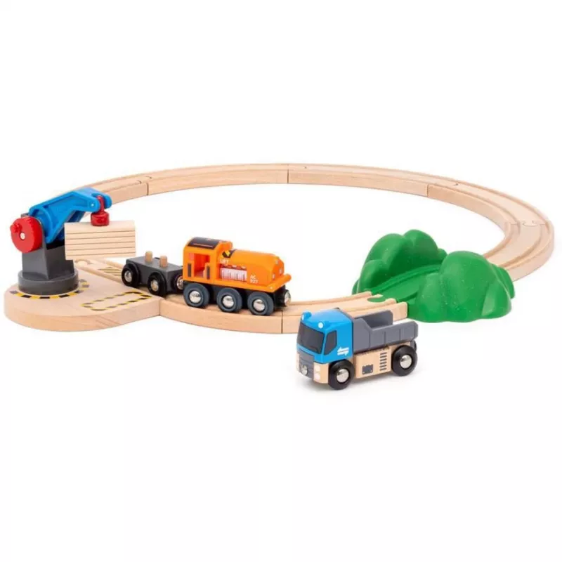 Brio World Freight Train Starter Set with Crane