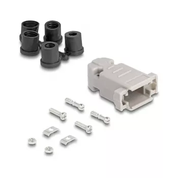 DELOCK Obudowa D-Sub 9-pin z uszczelkami gumowymi, plastikowa, czarna/szara, 41,6×31,6×19,8 mm