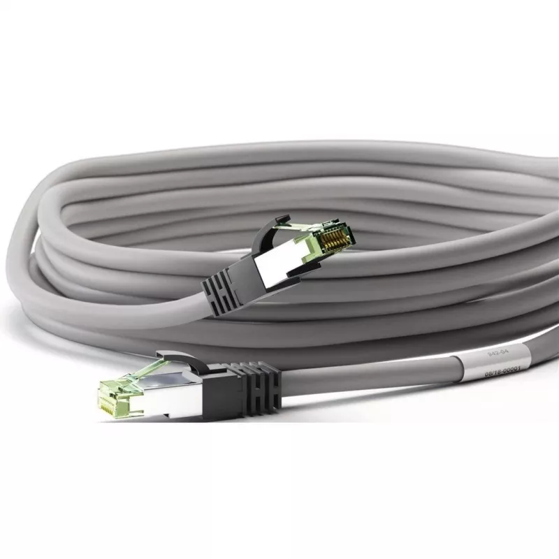 Kabel krosowy Goobay CAT 8.1, S/FTP (PiMF), szary, 0,5 m - LSZH bezhalogenowy, miedź AWG 24 (55135)