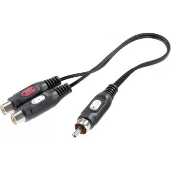 SpeaKa Professional Adapter audio RCA Y [1x wtyk RCA - 2x gniazdo RCA] czarny (SP-7869820)