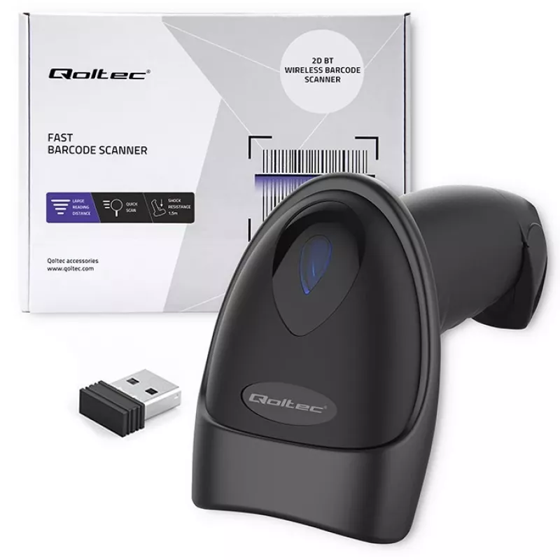 Czytnik kodów kreskowych QOLTEC 50880 1D/2D USB — ręczny skaner z interfejsem USB