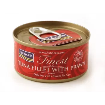 Mokra karma dla kota FISH4DOGS Tuna fillet with prawn 70 g — mokra karma w puszce…