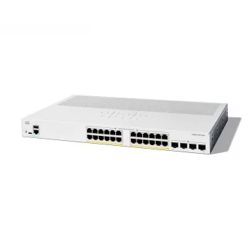 Cisco Catalyst 1300-24P-4G Managed Switch, 24 porty GE, PoE, 4x1GE SFP, ograniczona dożywotnia ochrona (C1300-24P-4G)