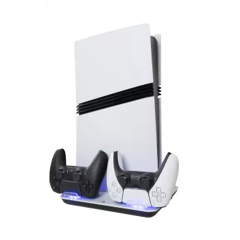 Podkładka chłodząca biały Shark Guard-2 do PS5 ze zintegrowaną stacją dokującą (model PS5-05102V2)