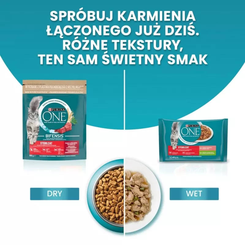 PURINA One Bifensis Sterilcat Wołowina - sucha karma dla kota - 800 g