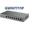 Zarządzalny przełącznik sieciowy Gigabit PoE L2 Grandstream GWN7711P — 8x RJ-45 10/100/1000, 48 V DC, do montażu na biurku/ścianie