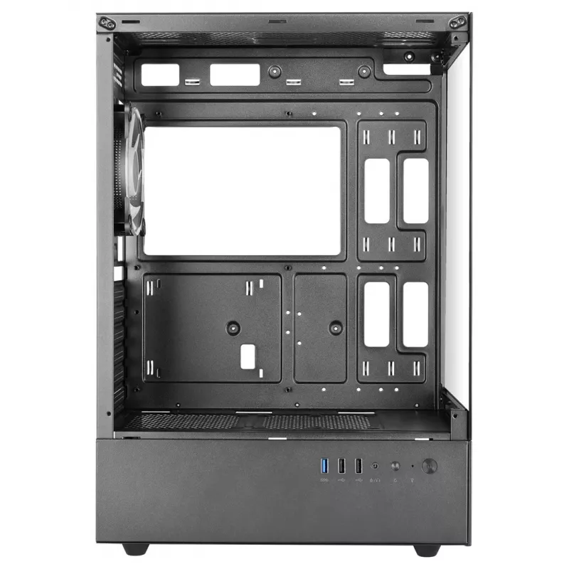 Obudowa PC TACENS Mars Gaming MC-XO Midi Tower Czarna — ATX/Micro-ATX/Mini-ITX, zasilacz na dole, 1×120mm wentylator tylny, obsługuje GPU do 328 mm