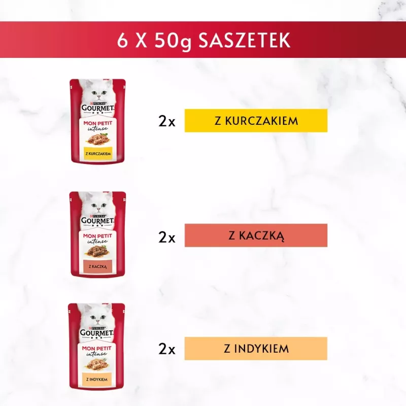 GOURMET Mon Petit Poultry Mix - mokra karma dla kota - 6 x 50 g