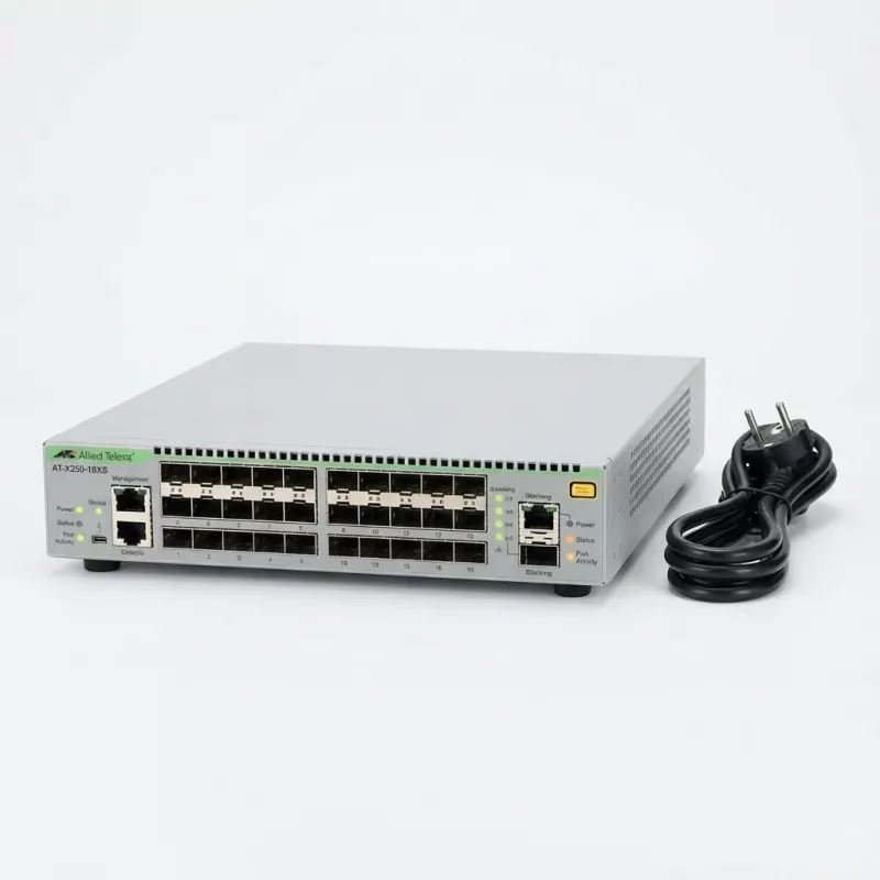 Allied Telesis Ta cena jest tylko do celów budżetowych 10 Gigabit Layer 3 Lite Switch stosowalny, 18x porty SFP+, przewód zasilający EU. w tym LLW (AT-X250-18XS-50)