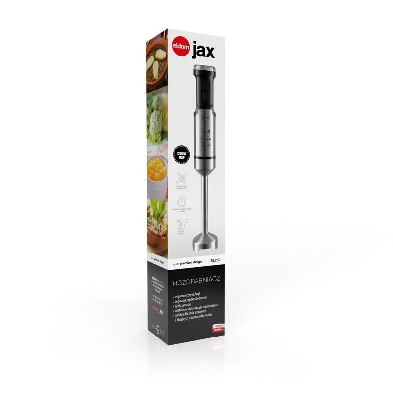 Blender ELDOM JAX, 1000 W, metalowa końcówka, regulacja prędkości, turbo
