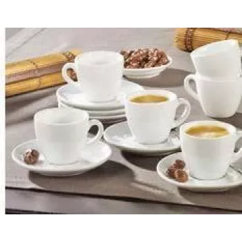 Zestaw filiżanek do espresso Esmeyer 6 szt., model 433-214, porcelanowe filiżanki demitasse