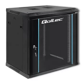 Szafa rack 19 inch QOLTEC 54464 12U 600x635x450 Czarna