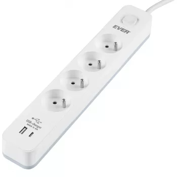 Listwa przeciwprzepięciowa PROTECT 4PL 1A1C USB T/LZ12-PRO015/1000