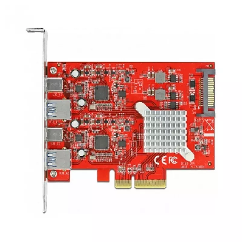 Karta rozszerzeń DeLOCK PCI Express x4 na USB 10 Gb/s 2x Type-A 2x Type-C
