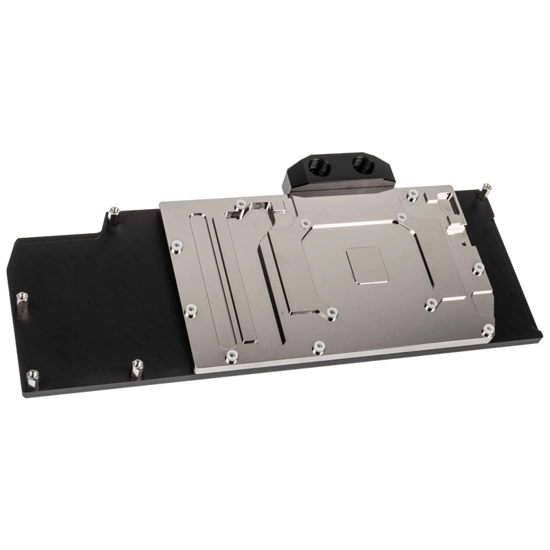 Watercool full-cover GPU water block Heatkiller IV dla Radeon RX 5700 XT — góra z acetalu z niklowaną miedzianą podstawą