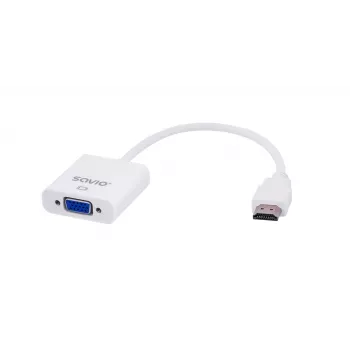 Adapter do kabla wideo Savio CL-27B 0,1 m HDMI Type A (Standard) VGA (D-Sub) biały