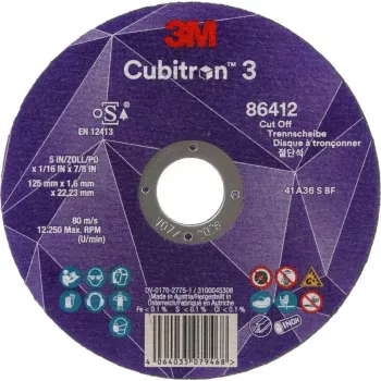 3M 86412 - Tarcza tnąca - Metal - Włókno ceramiczne - 12250 RPM - Okrągła - 2,22 cm (7100303829)