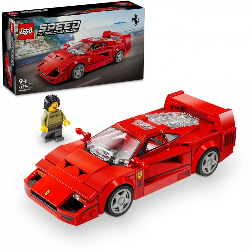 LEGO Speed Champions Ferrari F40 Supercar Zestaw do Budowania Samochodu Zabawkowego dla Chłopców i Dziewczynek od 9 Lat z Minifigurką Kierowcy