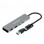Koncentrator USB GrauGear G-HUB2C2A-10G — 4-portowy USB 3.2 Gen 1 (2x Type-C, 2x Type-A), 10 Gbit/s, 100 W, aluminium, szary