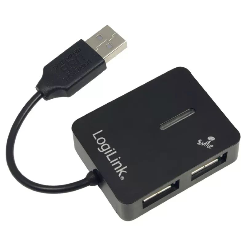 Koncentrator USB LOGILINK UA0139 — 4-portowy USB 2.0, 480 Mbit/s, czarny
