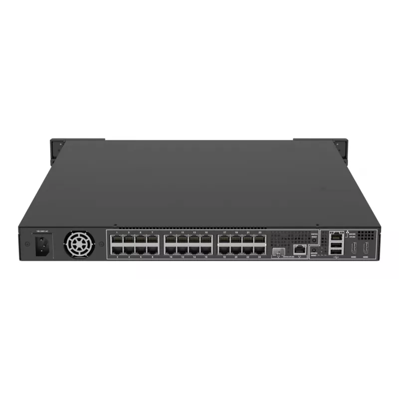 Rejestrator sieciowy AXIS S2224 Mk II 24-kanałowy, odtwarzanie 48 kanałów, 7680×4320, 6 TB HDD, 256 GB SSD, RAID 0/1/10, 1U, czarny