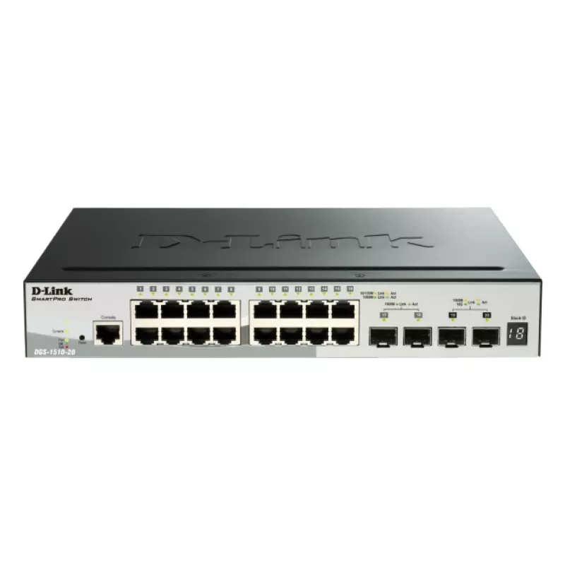D-Link 52-portowy Gigabitowy Stackowalny Przełącznik Zarządzany POE z 4 x 10G SFP+