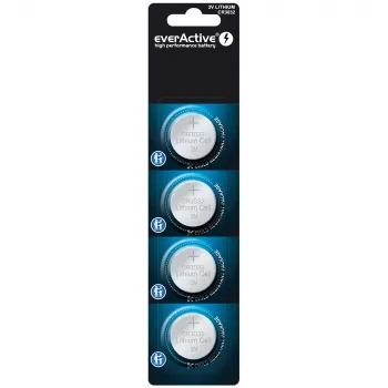 Bateria litowa pastylkowa everActive CR3032, 3 V, 580 mAh, pastylkowa, opakowanie 4 szt.